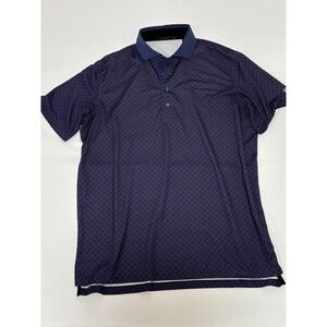 GREYSON Pumpkin Ridge Golf Polo Shirt Men's M Navy Geometric Print‎ Short Sleeve